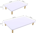Wooden Elevated Cat Food Stand – Raised Pet Feeding Table for Cats and Dogs, Compatible with Most Bowls & Automatic Feeders, Solid Wood Pet Food Platform L(15.7 * 9.5in