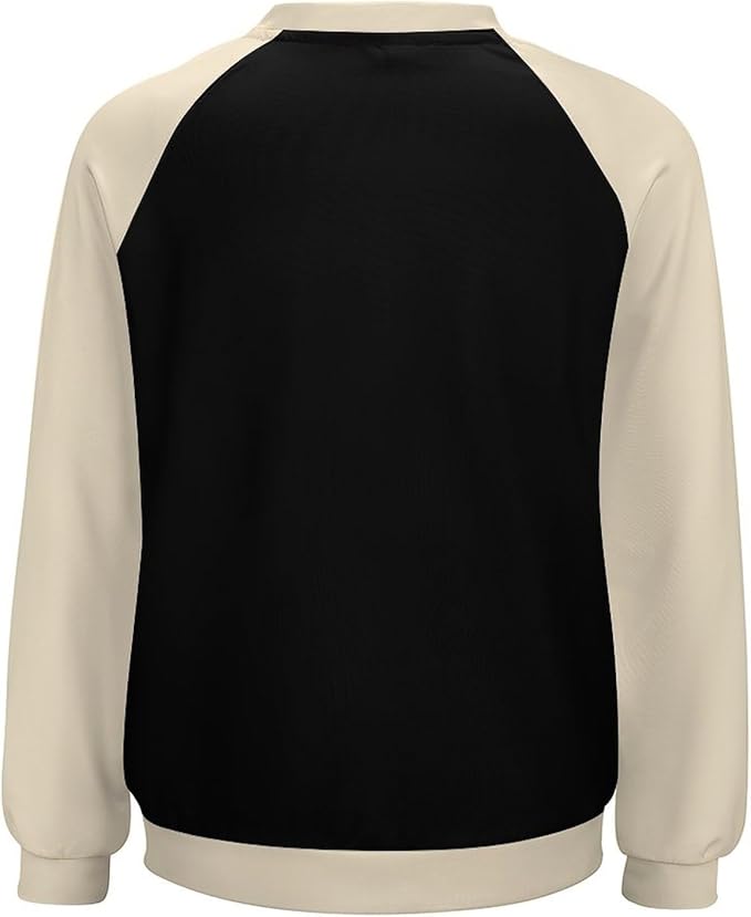 Abstract Cute Cat Shirts for Women Long Sleeve Lady Crewneck Pullover Sweatshirt Fall Winter Oversized Tops