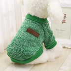 Idepet Pet Dog Classic Knitwear Sweater, Fleece Coat for Small,Medium Dog,Warm Pet Dog Cat Clothes,Soft Puppy Customes (M, Green)