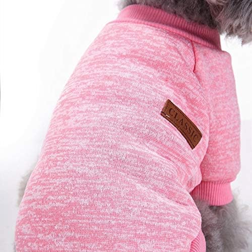 Idepet Pet Dog Classic Sweater, Fleece Coat for Small,Medium Dog,Warm Pet Dog Cat Clothes,Soft Puppy Customes 2 Color (XL, Pink)