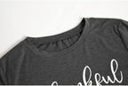 NIUBIA Women's T Shirts Summer Tops Simple Heart Graphic Shirts Sayings Short Sleeve Vacation Casual Blouse Thankful Tee