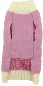 Argyle Dog Sweaters for Small Dogs, Knit Turtleneck Girl Dog Cats Sweater Clothes, Small (S) Size Pink