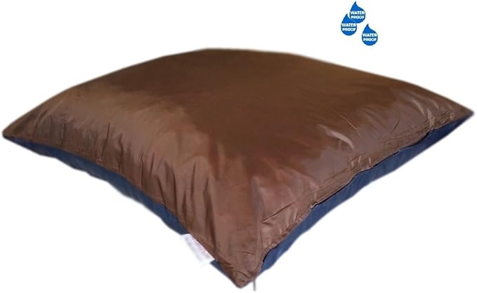 Premium Mixed Shredded Memory Foam Overfilled Orthopedic Pillow Pet Dog Bed with Inner Cover and Washable Durable Tough Oxford Fabric External Cover case (XL 48x30 inches, Standard Brown)