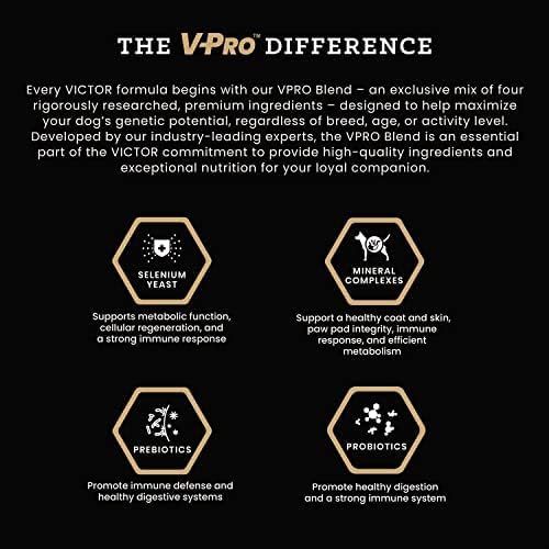VICTOR Super Premium Dog Food – Hi-Pro Plus Dry Kibble – High Protein Dog Food with 30% Protein – Beef, Chicken, Pork, Fish Meals, Gluten Free - for High Energy and Active Dogs & Puppies, 40lbs