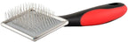 Jeffers Non-Slip Slicker Brush for Pets – Small Size, Soft Pins, Red & Black – Detangling Grooming Tool for Dogs & Cats with Short, Long, Thick & Curly Coats – Comfortable Grip Pet Comb