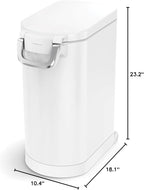 simplehuman 30 Liter, 32 lb / 14.5 kg Large Pet Food Storage Container for Dog Food, Cat Food, and Bird Feed, White