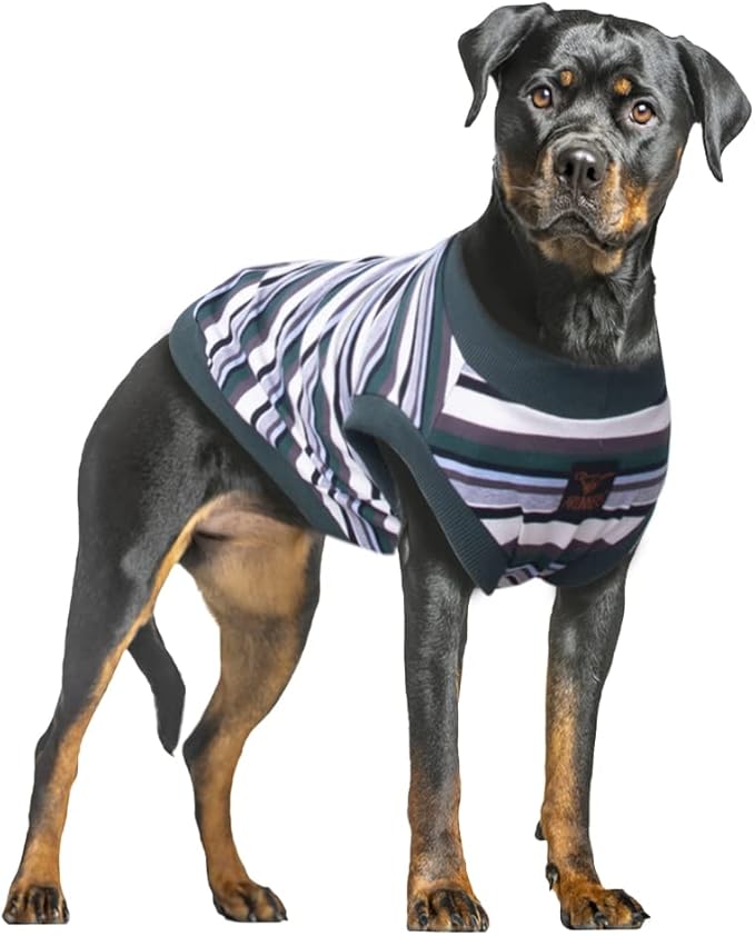 Extra Large Dog T Shirts Clothes Sleeveless Tank Top Vest for Labrador Rottweiler Great Dane, Green, 8X-Large