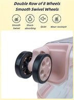 Rolling Pet Trolley Case, Portable Hard Shell Pet Carrier, Clear Plastic Cat Travel Box, Suitable for Cats and Dogs(Green,11.4 * 16.1 * 25.2in)