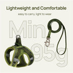 Cat Harness and Leash Set, Step-in Escape Proof Adjustable Vest Harness for Small Medium Large Cats, Lightweight Soft Breathable Reflective Kitten Harness for Walking Travel, Camping(Green, S)
