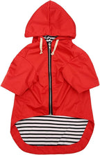 Dog Raincoat rain Jacket Raincoat Dogs Waterproof Small Medium Breeds Zip Closure Storage Pocket Harness Hole Red L
