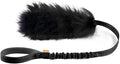 HOWGO Dog Rope Toy,Dog Bungee Chaser Toy 100% Sheepskin,Sheep Smell Tug Toy for All Breeds (Black, Short Without Ball)