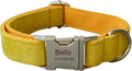 Dog Collar Custom Personalized Engraved Name and Phone Number for Puppy Small Medium Large Pets (S, Yellow)