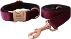 Dog Collar Custom Personalized Engraved Name and Phone Number for Puppy Small Medium Large Pets (S, Red Wine)