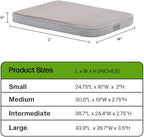 Diggs Snooz Memory Foam Dog Bed - Ideally Sized Revol Dog Crate Pad - Premium Orthopedic Pet Bed for Crate or Home - Grey, Medium