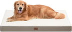 Orthopedic Dog Bed for Extra Large Dogs, XL Waterproof Comfort Pet Bed for Large Sized Dog, Egg Crate Foam Pet Bed with Removable Washable Cover, Khaki White