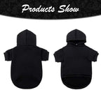 KOOLTAIL Basic Dog Hoodie - Soft and Warm Dog Hoodie Sweater with Leash Hole and Pocket, Dog Winter Coat, Cold Weather Clothes Sweatshirt for Small Medium Large Dogs Puppy Cat Boys Girls Black XL