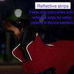 Fleece Dog Coat Pet Jacket Reflective for Cold Weather for Extra Large to Small Pets(Red,S)