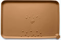 Hoki Found Silicone Pet Food Mats Tray - High-Lips Pet Dog Cat Bowl Mats - Dog Pet Cat Feeding Mat - Waterproof Dog Cat Food Mats -Pet Water Mats for Floors - Butterscotch
