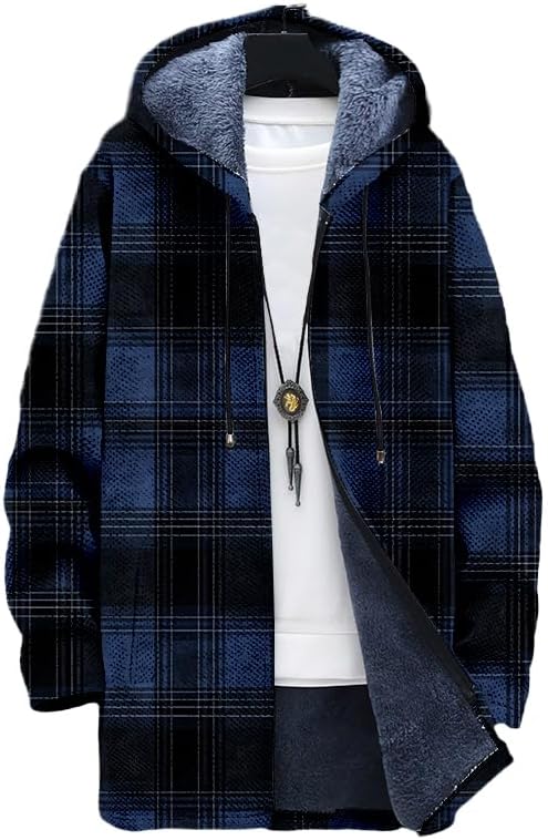 Oversized Full Zip Hoodie for Men Sherpa Fleece Lined Jacket with Hood Soft Warm Winter Coat with Pockets