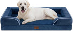 Comfort Expression Orthopedic Dog Bed for Extra Large Dogs 45x35 Inch, Waterproof Egg Crate Foam XL Pet Bed with Removable Bolsters, Dog Couch with Washable Cover & Non-Slip Bottom, Navy Blue