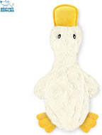 Best Pet Supplies Interactive Squeaky Dog Chew Toy, Ideal Dog Toys for Chewers, Small, Medium & Large Dogs, and Fetch Lovers - Crinkle Duck (White), Large
