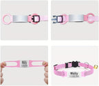 Personalized Engraved Cat Collar Multiple Colors with Slide-in Pet ID Tag Adjustable Detachable Design Colorful Nylon Soft and Durable 2/5" Wide，7"-11" Long (Colorful)