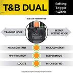 Dogtra T&B Dual Dial 2-Dogs Remote Training and Beeper Collar - 1.5-Mile-Long Range, Sports Upland Hunting, Fully Waterproof, Rechargeable, Static, Locate - Includes PetsTEK Trainer Clicker