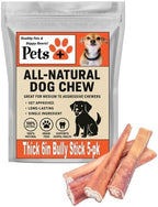 Pets Plus Premium Dog Treats – 5 Pack Thick Bully Sticks | All-Natural, Long-Lasting Dog Chews, High-Protein Healthy Treats for Small, Medium & Large Dogs