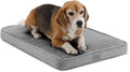 Diggs Snooz Memory Foam Dog Bed - Ideally Sized Revol Dog Crate Pad - Premium Orthopedic Pet Bed for Crate or Home - Grey, Medium