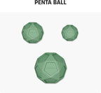 Dog Friendly Co. Penta Ball | Dog Treat Ball | Durable Treat Dispensing Toy | Heavy-Duty Silicone | Mentally & Physically Stimulating Play for All Breeds | Dark Green | Medium