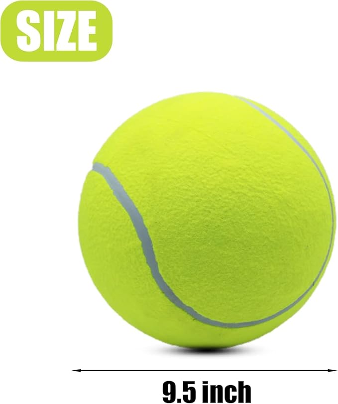 Magicorange 4 Pack 9.5 inch Giant Tennis Ball Large Dog Tennis Ball Pet Balls for Dogs for Outdoor/Indoor Sports Dog Gift with Needle (Yellow, 9.5 inch)