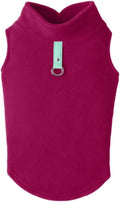 Gooby Fleece Vest Dog Sweater - Fuchsia, X-Small - Warm Pullover Fleece Dog Jacket with O-Ring Leash for Small to Medium Dogs