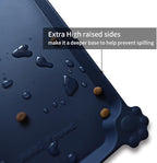 Hoki Found XX-Large Silicone Pet Food Mats Tray - Non Slip Pet Dog Cat Bowl Mats Placemat - Dog Pet Cat Feeding Mat - Waterproof Dog Cat Food Mats -Pet Water Mats for Carpet - French Navy