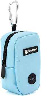 COOWONE Dog Treat Pouch for Training, Portable Dog Walking Bag Built in Poop Dispenser, Pocket Sized Pet Pouches, Doggie Puppy Snack Rewards Bag, Treat Carrier Holder with Clip (Blue)