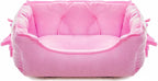 pawstrip Cute Princess Dog Bed Pink Puppy Bed for Small Dogs Breathable Cat Couch Bowknot Pet Cushion Comfortable Kitten Nest Girl Doggy Sofa, Waterproof Bottom (Pink)