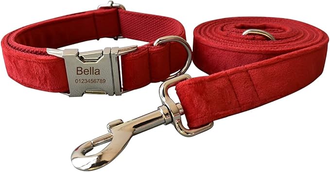 Dog Collar Custom Personalized Engraved Name and Phone Number for Puppy Small Medium Large Pets (S, Red)