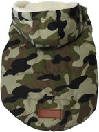 Fleece Lining Extra Warm Dog Hoodie in Winter for Medium Dogs Jacket Pet Coats with Hooded,Green Camo L