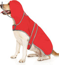 HDE Dog Raincoat with Clear Hood Rain Jacket Poncho for Small Medium Large Dogs Red - L