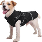 Warm Dog Coat Reflective Jacket, Waterproof Winter Coat for Dogs Turtleneck Dog Clothes for Cold Weather (Black, XL(Chest:18.9-20.4",Neck:(16.9"))