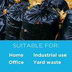 250 Count, 40-45 Gallon Trash Bags, Heavy Duty Black Bags, Ideal for 39, 40, 42, 45 Gallon