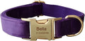 Dog Collar Custom Personalized Engraved Name and Phone Number for Puppy Small Medium Large Pets (XL, Purple)