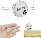 Personalized Dog/Cat Cute Paw Pet ID Tag with Unique Laser Engraving Name and Phone Number for Pet Collar or Key Chain (White)