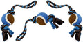 Dog Rope Toy with Tennis Ball, Nylon Rope with Balls, Fun Tug of War Toy for Dogs, Tough Dog Toy for Aggressive Chewers, Eskimo, Terrier, Beagle & More (3 Set Rope Dog Toy Blue Ball)
