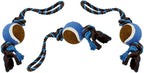 Dog Rope Toy with Tennis Ball, Nylon Rope with Balls, Fun Tug of War Toy for Dogs, Tough Dog Toy for Aggressive Chewers, Eskimo, Terrier, Beagle & More (3 Set Rope Dog Toy Blue Ball)