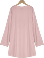 Womens Tunic Shirt Cute Cat Print Long Sleeve Round Neck Women T Shirts Cotton Casual Plus Size Vacation Tunics Tops