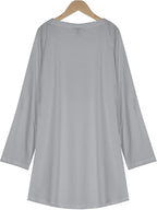 Womens Tunic Shirt Cute Cat Print Long Sleeve Round Neck Women T Shirts Cotton Casual Plus Size Vacation Tunics Tops