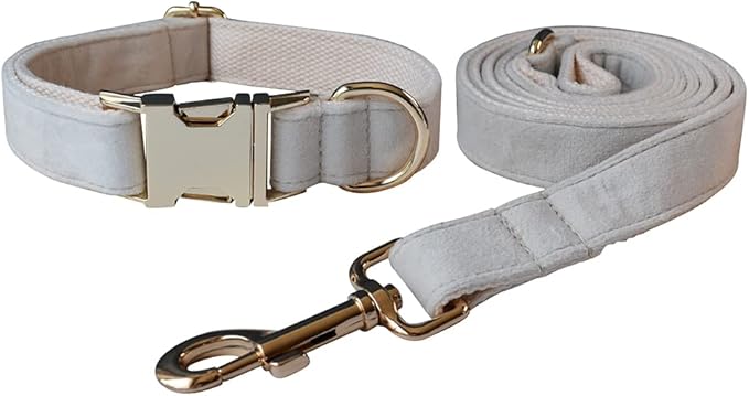 Dog Collar Custom Personalized Engraved Name and Phone Number for Puppy Small Medium Large Pets (M, Cream)