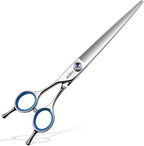 Straight Left Handed Dog Grooming Scissors 8.0'' Long Shears for Grooming Dogs Poodle Large Pet Japanese 440C Stainless Steel Super Sharp(8.0'' Straight)