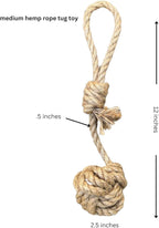 Hemp Rope Dog Tug Toy - Eco-Friendly Dog Pull Rope with Long-Lasting Performance - Interactive & Entertaining Dog Gift - Hemp Rope Perfect for Medium Dogs, (25lbs to 50lbs)