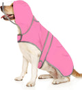 HDE Dog Raincoat with Clear Hood Rain Jacket Poncho for Small Medium Large Dogs Pink - XL